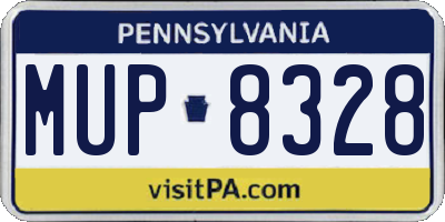 PA license plate MUP8328