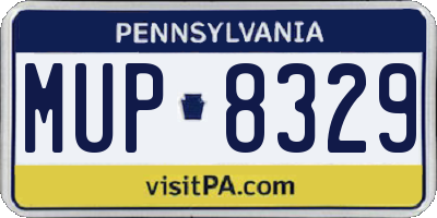 PA license plate MUP8329
