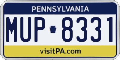PA license plate MUP8331