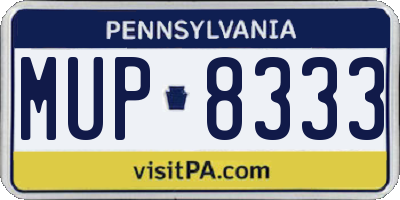 PA license plate MUP8333