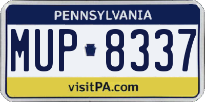PA license plate MUP8337