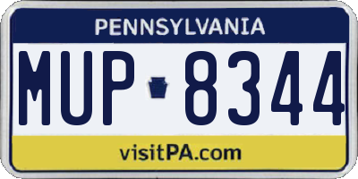PA license plate MUP8344