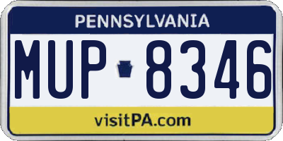 PA license plate MUP8346