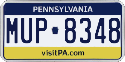 PA license plate MUP8348