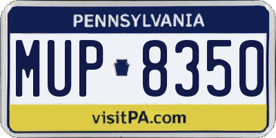 PA license plate MUP8350