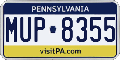 PA license plate MUP8355