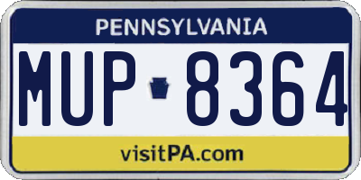 PA license plate MUP8364