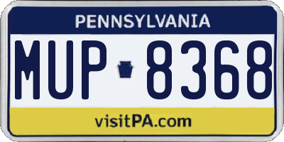 PA license plate MUP8368