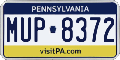 PA license plate MUP8372