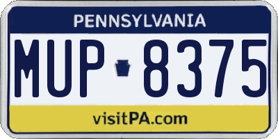 PA license plate MUP8375