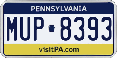 PA license plate MUP8393