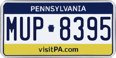 PA license plate MUP8395