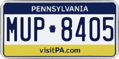 PA license plate MUP8405