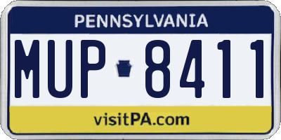 PA license plate MUP8411