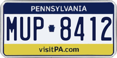 PA license plate MUP8412