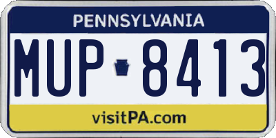 PA license plate MUP8413