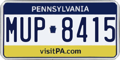 PA license plate MUP8415