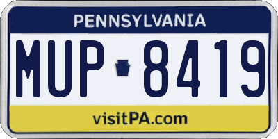 PA license plate MUP8419