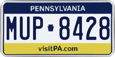 PA license plate MUP8428