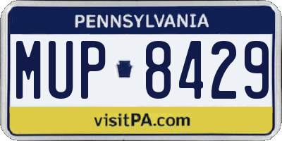 PA license plate MUP8429