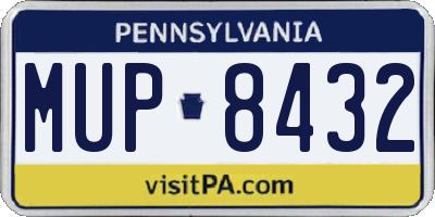 PA license plate MUP8432