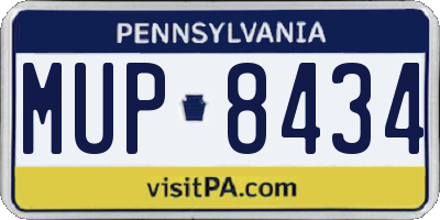 PA license plate MUP8434
