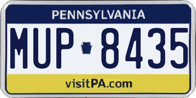 PA license plate MUP8435