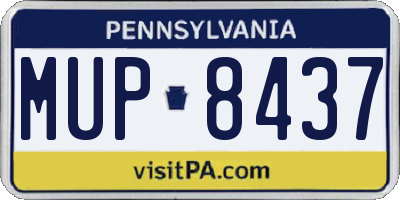PA license plate MUP8437