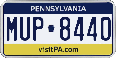 PA license plate MUP8440