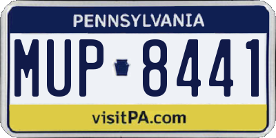PA license plate MUP8441