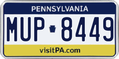 PA license plate MUP8449