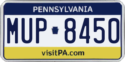 PA license plate MUP8450