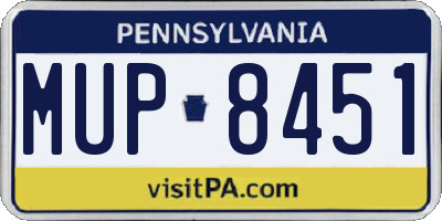 PA license plate MUP8451