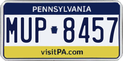 PA license plate MUP8457