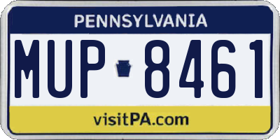 PA license plate MUP8461