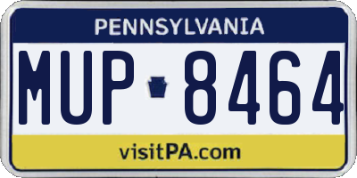 PA license plate MUP8464