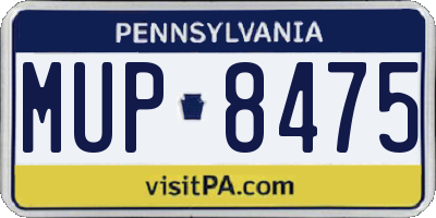PA license plate MUP8475