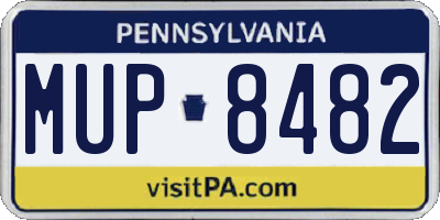 PA license plate MUP8482