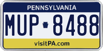 PA license plate MUP8488