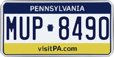 PA license plate MUP8490