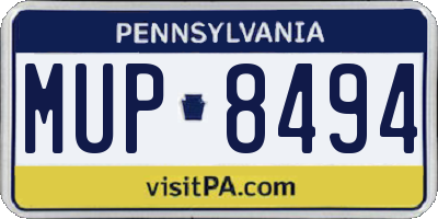 PA license plate MUP8494
