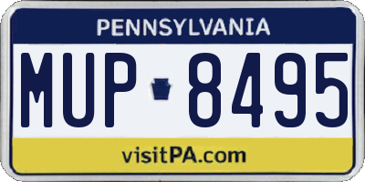 PA license plate MUP8495