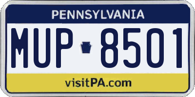 PA license plate MUP8501