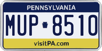 PA license plate MUP8510