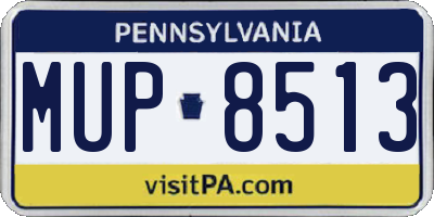 PA license plate MUP8513