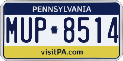 PA license plate MUP8514