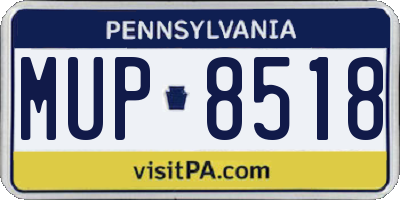 PA license plate MUP8518