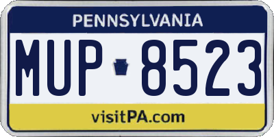 PA license plate MUP8523