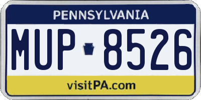PA license plate MUP8526