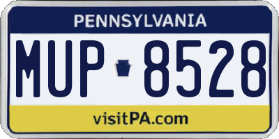 PA license plate MUP8528
